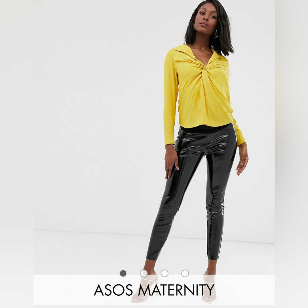 NWT ASOS Maternity Spray on Vinyl Over the Bump Pants